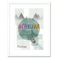 thumbnail image 1 of Portree Isle Skye Scotland Graphic Design Style Illustration Framed Art Print, 1 of 5
