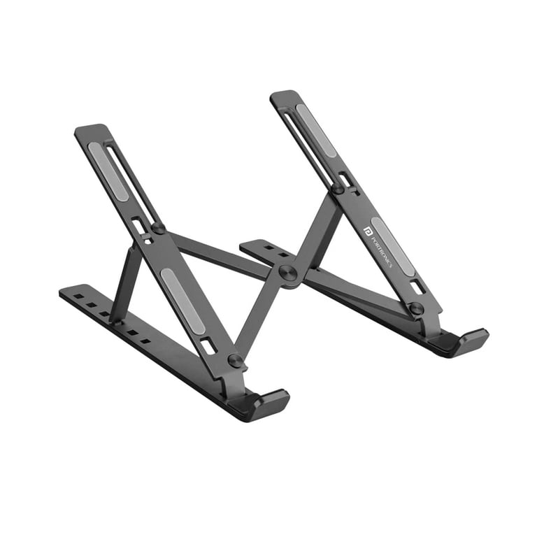 Portronics My Buddy K Portable Laptop Stand with Adjustable Height Foldable OverHeating Protection for Laptops MacBooks Grey