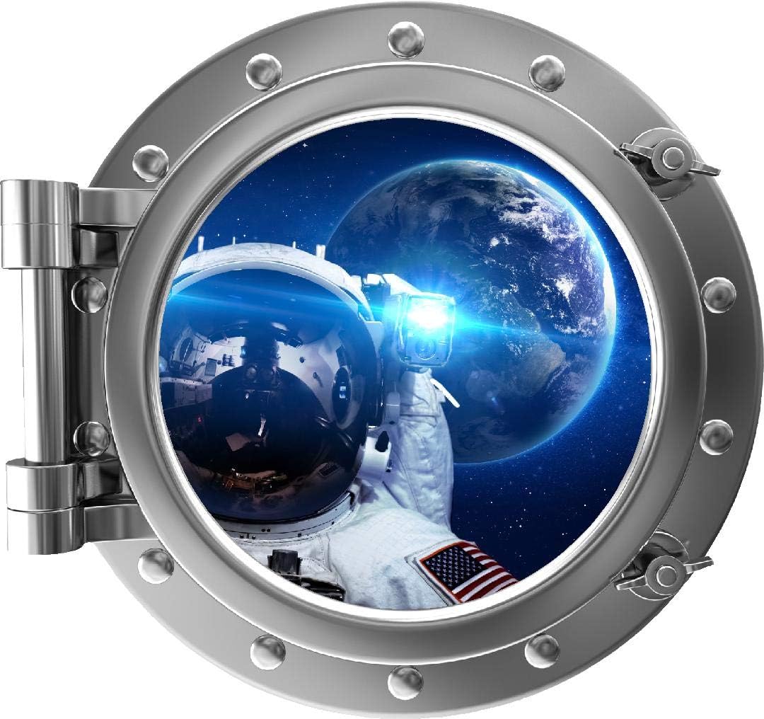 Portscape Space Ship Window View Astronaut Selfie 2 Porthole Wall Decal
