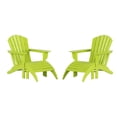 thumbnail image 1 of Portside 4-Piece Adirondack Chair with Matching Ottoman Footrest Set Lime Green, 1 of 7