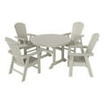 thumbnail image 1 of Portside 5-Piece Round Table Seashell Adirondack Chair Dining Set, 1 of 9