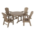 thumbnail image 1 of Portside 5-Piece Round Table Seashell Adirondack Chair Dining Set, 1 of 9