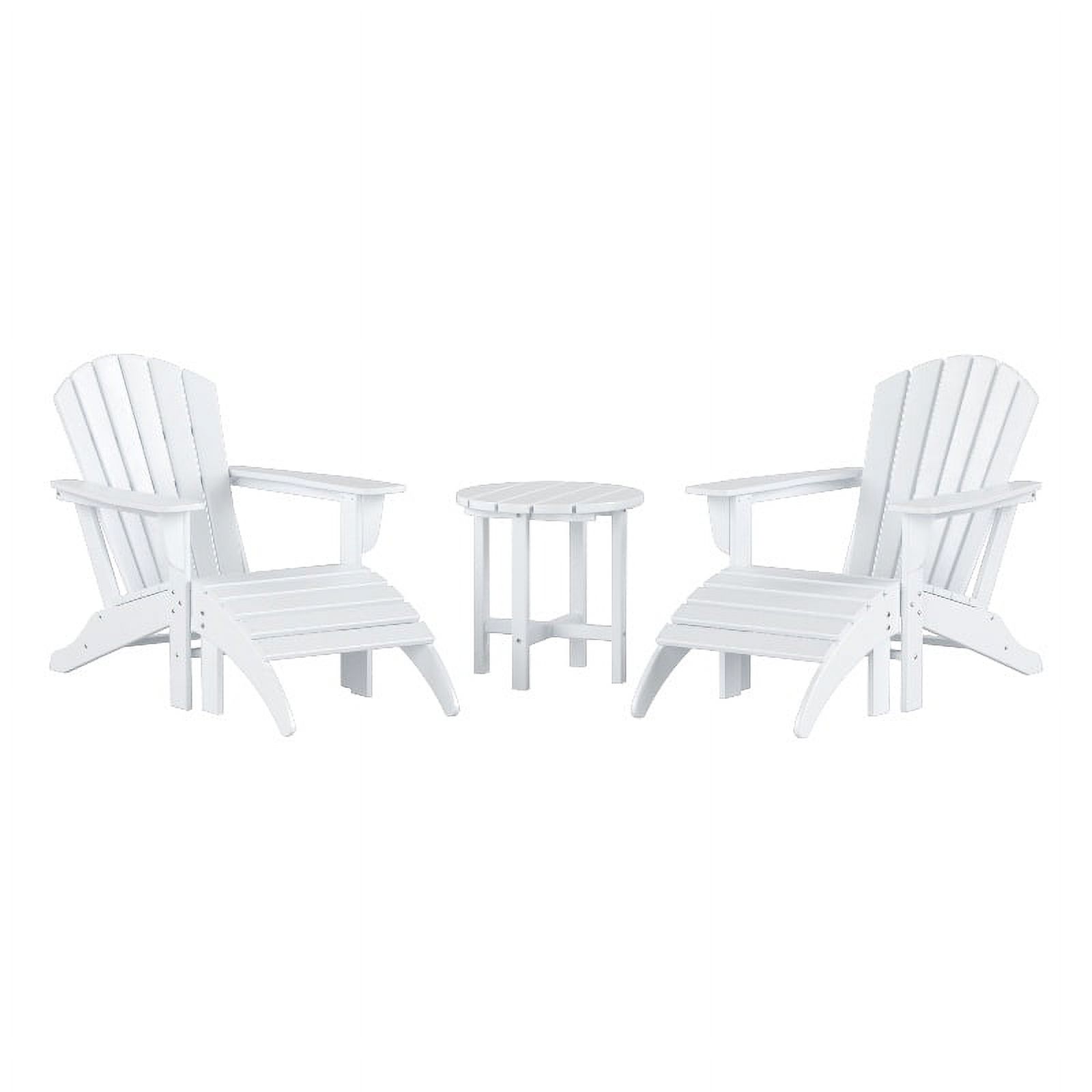 Portside 5-Piece Set Classic Adirondack Chair with Ottoman and Round Side Table - image 1 of 8