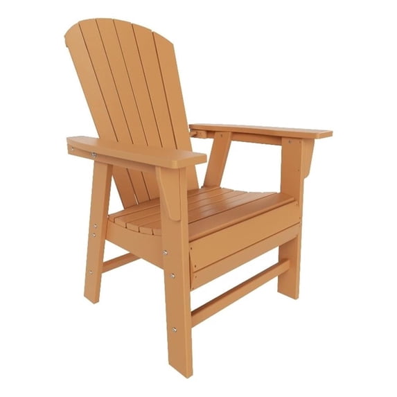 Portside Seashell Adirondack Plastic Outdoor Dining Chair