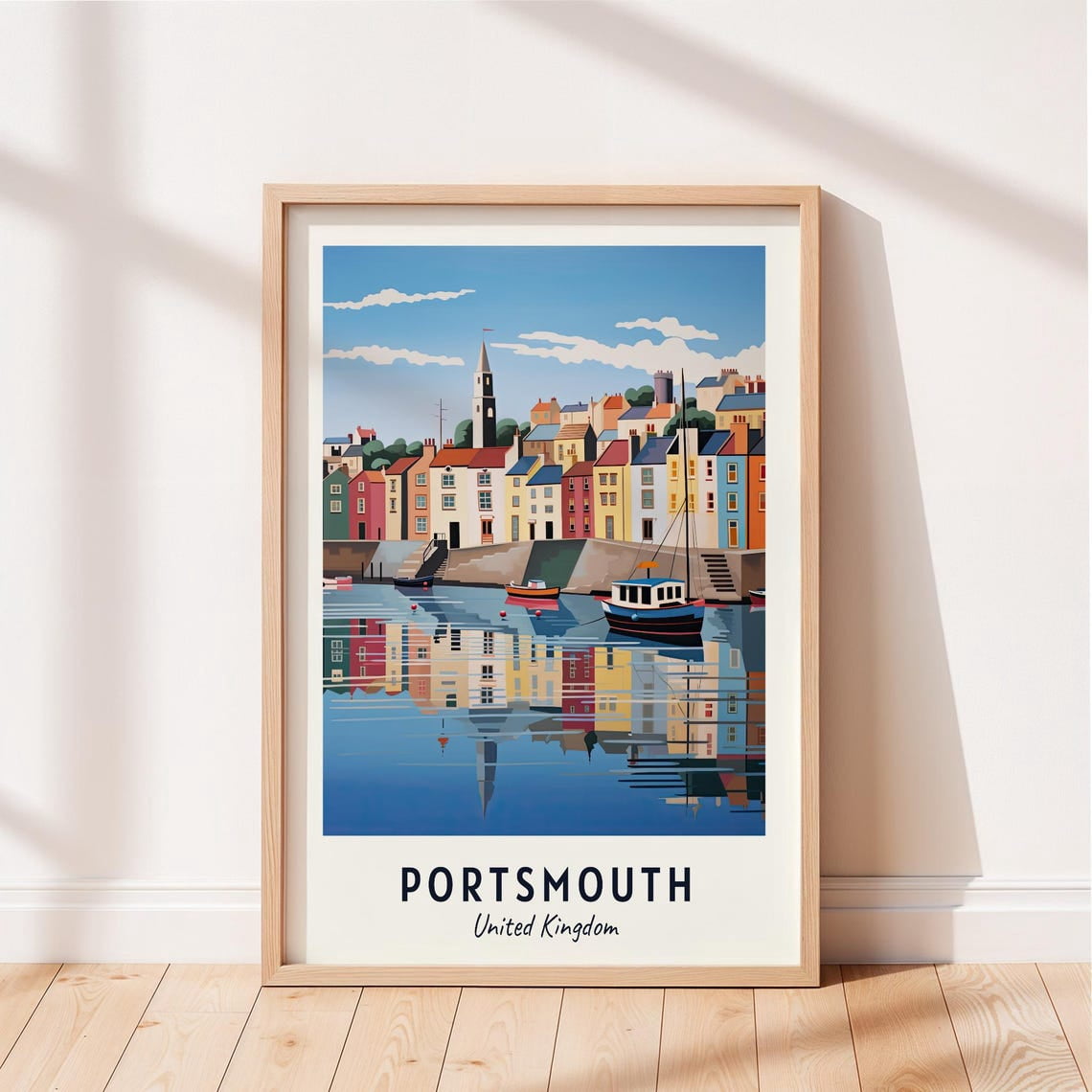 Portsmouth Travel United Kingdom Cityscape Poster, Travel Inspired Home ...