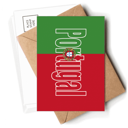 Portugal Country Flag Name Postcards Envelopes Blank Note Cards Mailing