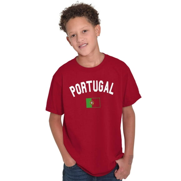 Portugal Country Flag Soccer Fan Pride Crewneck T Shirts Boy Girl Teen Brisco Brands X