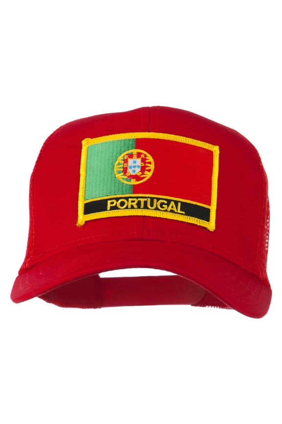 Portugal Country Patched Mesh Back Cap - Red OSFM