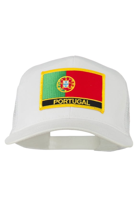 Portugal Country Patched Mesh Back Cap - White OSFM