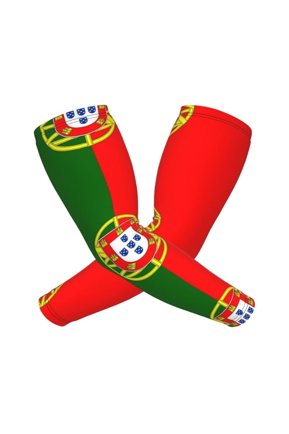 Portugal Flag Arm Sleeves For Men And Women Compression Sun Protection Tattoo Cover Up Baseball Basketball Running