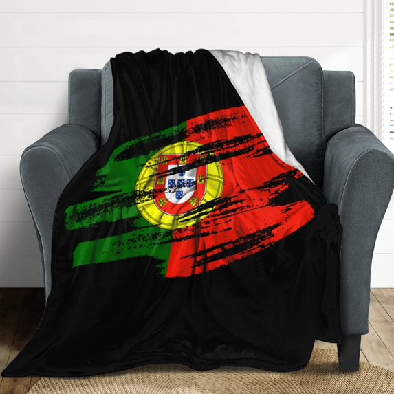 Portugal Flag Blanket Country Flag Throw Blanket Soft Warm Flannel Blanket for Couch Bed Sofa Chair Gifts for Friends Men Women