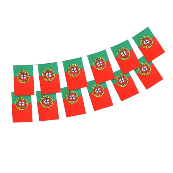 Portugal Flag Bunting Banner, 20 Flags 5.5M String For Soccer Game Fan Party, Outdoor Stadium Bar Decorations