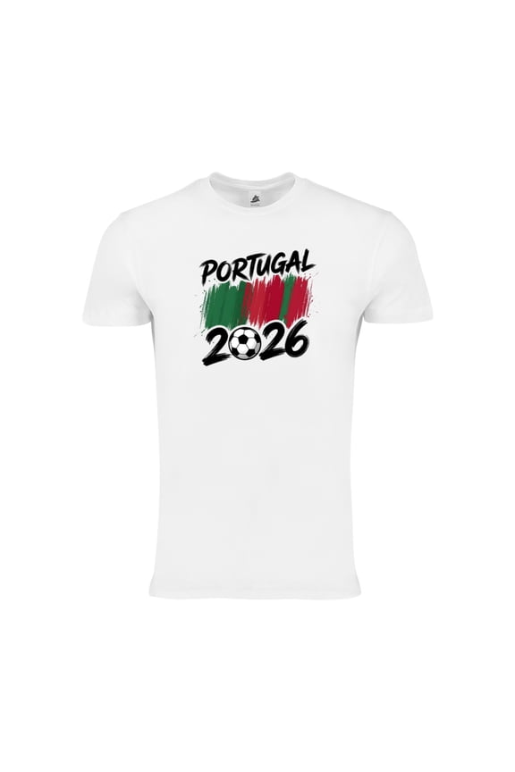 Portugal Flag Graphic T-Shirt World Cup 2026 – Unisex Soccer Fan Shirt – Portugal Supporter Tee - White - 3XL