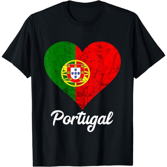 Portugal Heart Portugese Flag Roots Portugese Pride Love T-Shirt mens t shirt，black，women，funny，misfits，men，journey，t-shirt