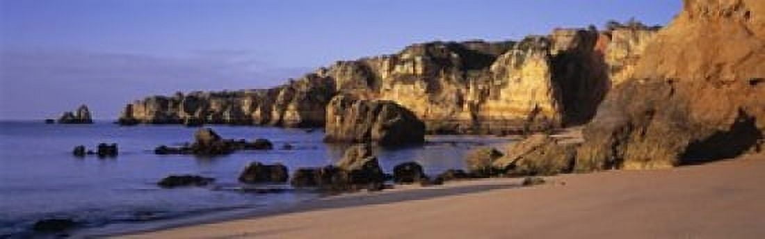 Portugal Lagos Algarve Region Panoramic view of the beach and coastline Canvas Art - Panoramic Images (18 x 6)