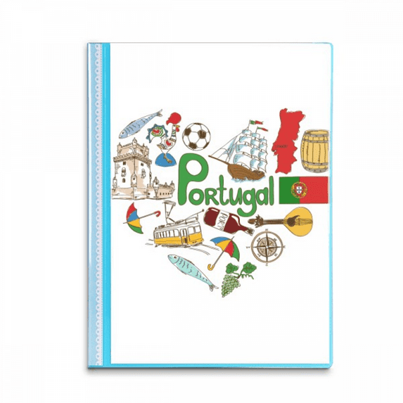 Portugal Love Heart Landscap National Flag Book Sheet Protectors Portfolio Binder Folder