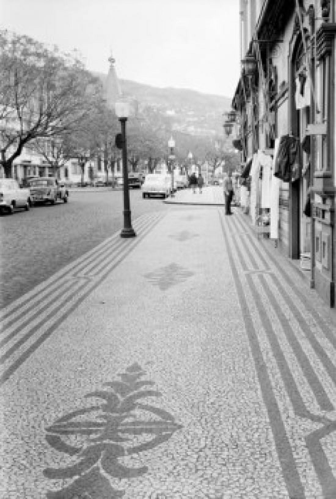 Portugal Madeira Funchal mosaic pavement Canvas Art - (24 x 36)