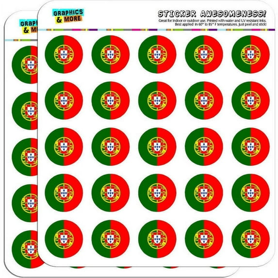 Portugal National Country Flag 50 1" Planner Calendar Scrapbooking Crafting Stickers