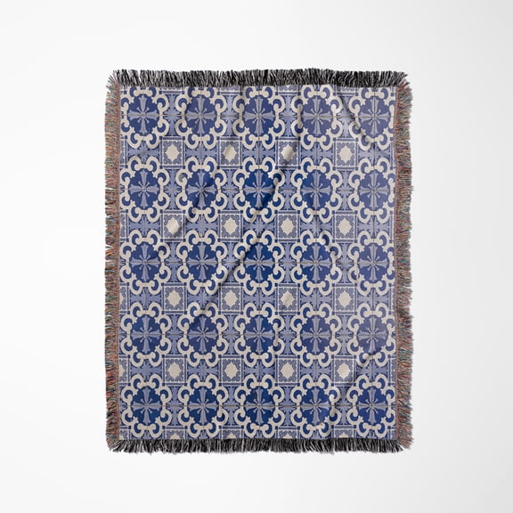 Portugal, Porto, Hand Painted Ceramic Tiles Decorate Building. 1, Woven Blanket