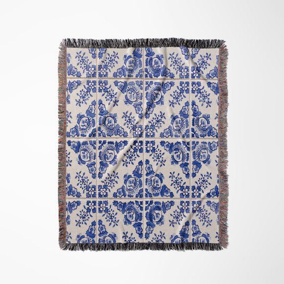 Portugal, Porto, Hand Painted Ceramic Tiles Decorate Building. 3, Woven Blanket