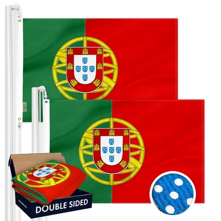 Portugal Portuguese Flag 3x5FT 2-Pack Double-sided Embroidered Polyester By G128