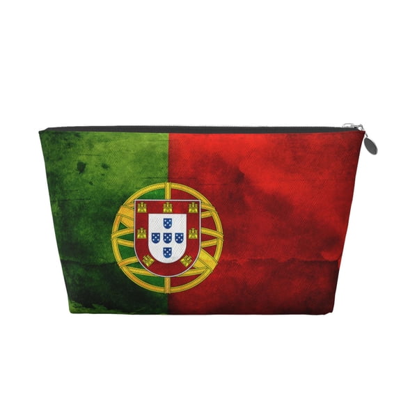 Portugal Portuguese Flag Handbag Purse Tote Organizer Zipper Closure Cosmetic Pouch Bag For Travelling