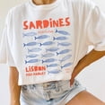 thumbnail image 1 of Portugal Sardines Shirt Mediterranean Summer Tinned Fish Sardine TShirt Tomato Girl Italy Summer Ocean Inspired Style Vintage Coastal Style, Unisex Cotton T-Shirt, Sizes S-3XL, 1 of 3