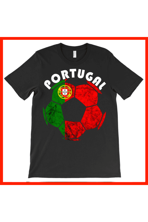 Portugal Soccer Ball T-Shirt - National Flag Football Fan Jersey AH3907, Premium for Unisex - Extended Sizes Up to 5XL