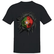 Portugal Soccer Crest Mens Black T-shirt