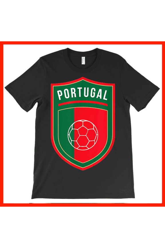 Portugal Soccer Crest T-Shirt - National Football Team Fan Apparel AH3189, Premium for Unisex - Extended Sizes Up to 5XL
