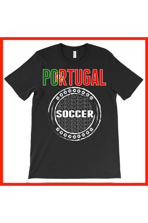 Portugal Soccer Fan T-Shirt - Portuguese National Team Football Jersey Style Tee AH4122, Premium for Unisex - Extended Sizes Up to 5XL