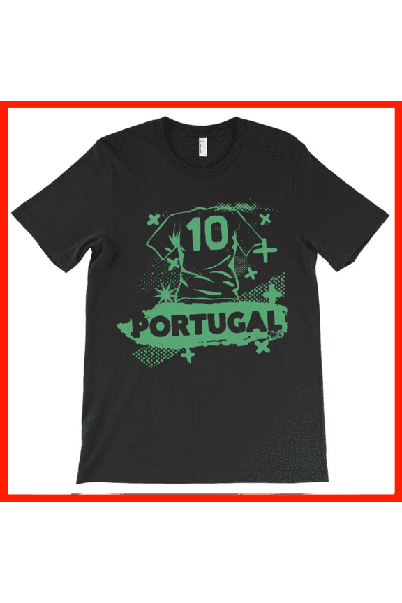Portugal Soccer Jersey Number 10 T-Shirt - Football Fan Apparel AH5031, Premium for Unisex - Extended Sizes Up to 5XL
