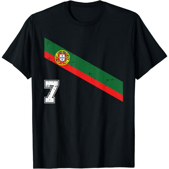 Portugal Soccer Number 7 Portugese Football Sports Lover Fan T-Shirt