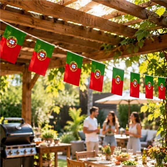 Portugal String Flag Pennant Banner,20 PCS Small Portuguese Bunting String Flags, Small Mini Portuguese Flags Bunting Banner for School, Party, Sports Events