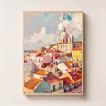 thumbnail image 1 of Portugal Wall Art Colorful Lisbon Mediterranean Cityscape, Stretched Canvas 16x20in, 1 of 1