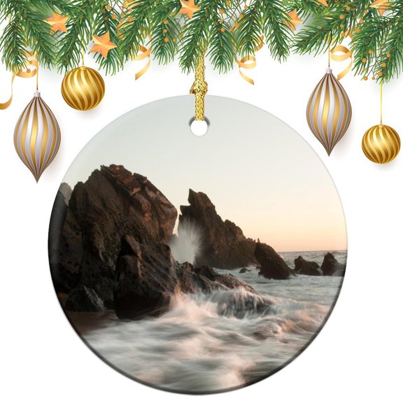 Portugal Waves Christmas Ornaments Cityscape Landscape Xmas Tree Ornaments Christmas Tree New Year Party Decorations Supplies