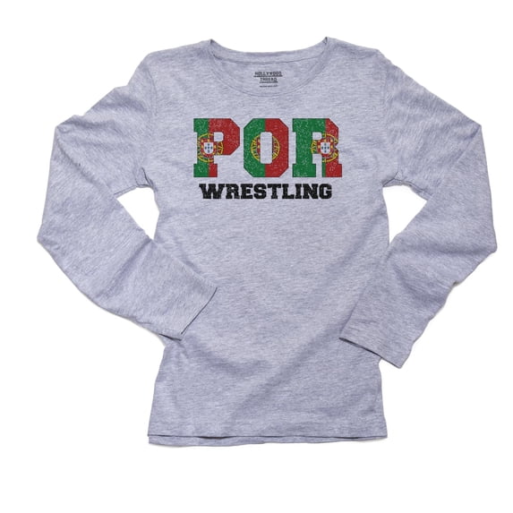 Portugal Wrestling - Olympic Games - Rio - Flag Women's Long Sleeve Grey T-Shirt