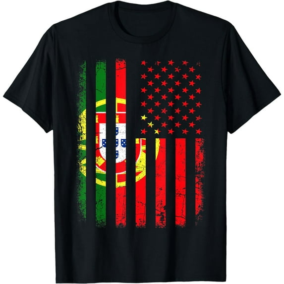 Portuguese American Flag Portugal America Pride Heritage T-Shirt mens t shirt,black,women,funny,misfits,men,journey,t-shirt