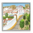thumbnail image 1 of Portuguese Cityscape Traditional Coastal Architecture Illustration Town & City Framed Art Print Wall Art, 17x17, 1 of 6