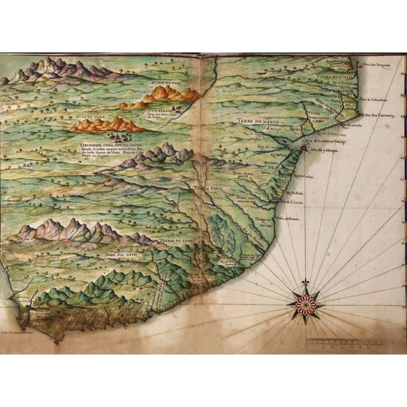 Portuguese Map Showing Detailed Views Of The South Eastern Tip Of Africa From A 1630 Atlas.