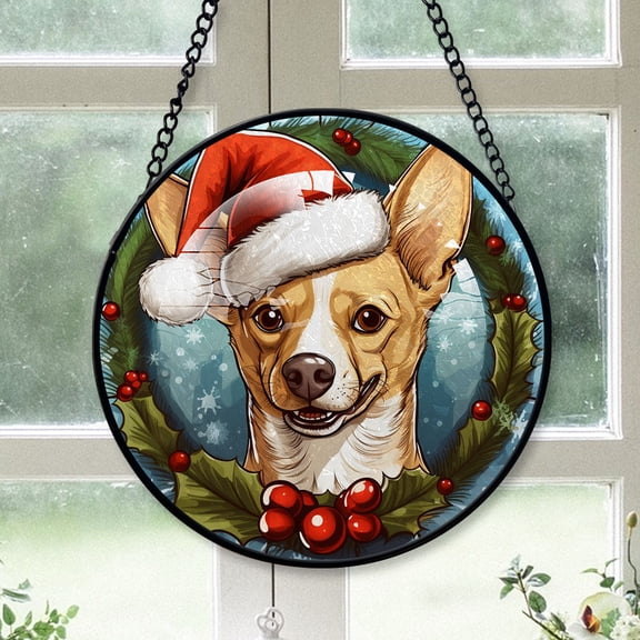 Portuguese Podengo Pequeno Christmas Tree Dog Ornament Christmas 2025 - Portuguese Podengo Pequeno Dog Stained Glass Window Hanging Christmas, Dog Christmas Tree Decor, Christmas
