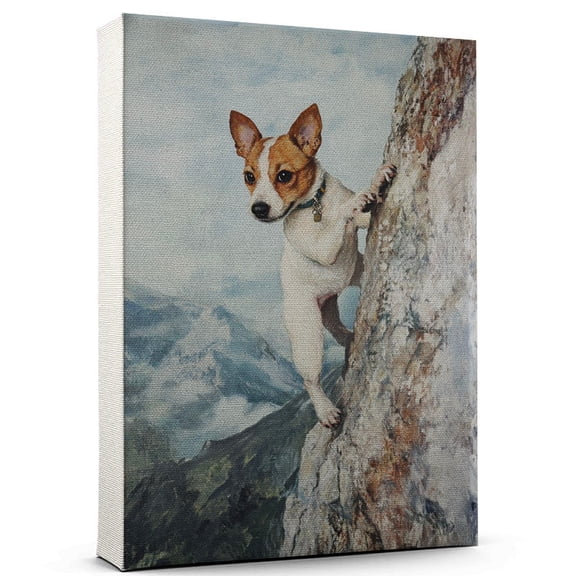 Portuguese Podengo Pequeno Dog Canvas Climbing Canvas Funny Portuguese Podengo Pequeno Dog Team Player Wall Art, Ideal Gift Climbing , Dog Owner, Kids Room Decor