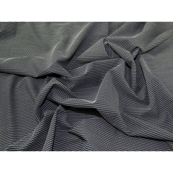 Portuguese Poly Viscose Stretch Pinstripe Suiting Dress Fabric - per yard