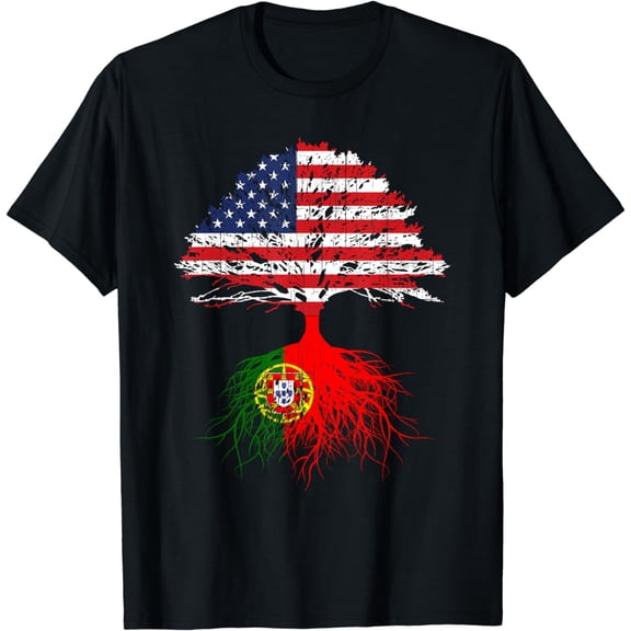Portuguese Roots American Grown Portugal Flag Shirt Gift