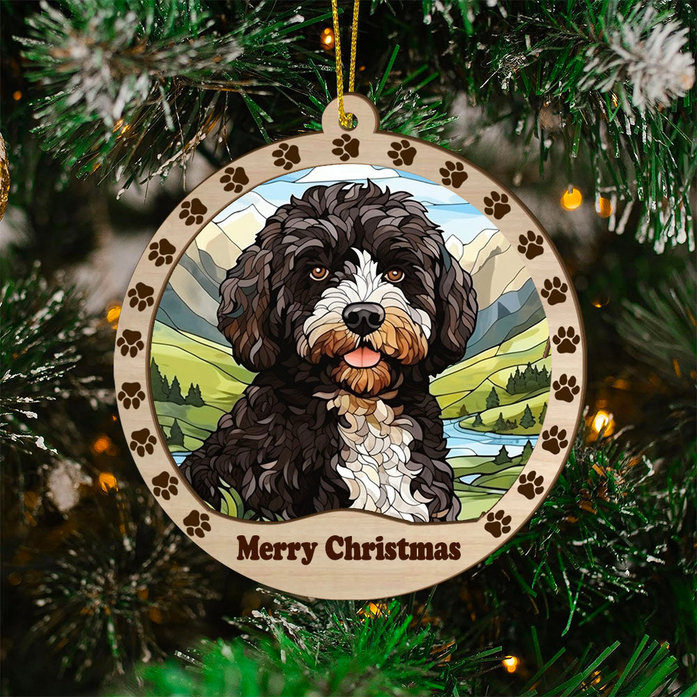Portuguese Water Christmas Tree Dog Ornament, Portuguese Water Dog ...