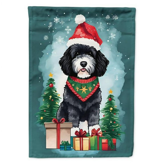Portuguese Water Dog Christmas House Flag 28 in x 40 in