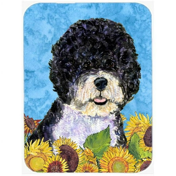 Portuguese Water Dog Glass Cutting Board - Large