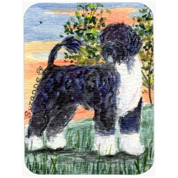 Portuguese Water Dog Glass Cutting Board- Large