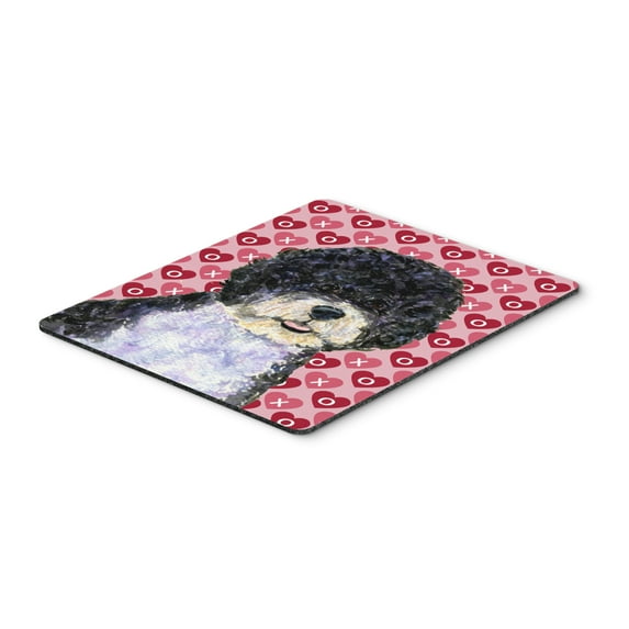 "Portuguese Water Dog Hearts Love Valentines Day Mouse Pad Hot Pad or Trivet"