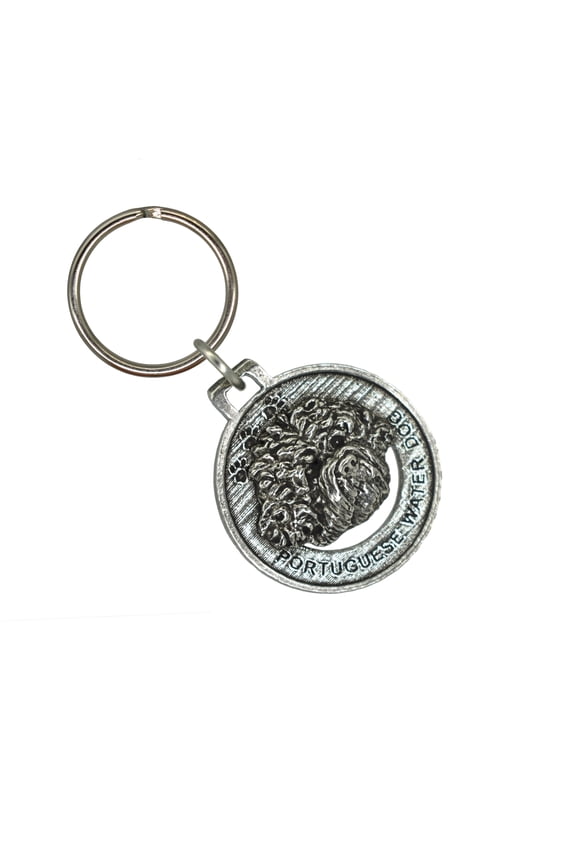 Portuguese Water Dog Keychain, D146KC, 1 1/2 Inch, Dog, Working, Metal, Pet, Gift, Handcrafted in the USA, Diverse Canine Designs Available, 100% American Made
